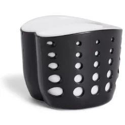Porte-éponge en plastique noir - 9,5x9,5xH8,3cm^Gifi