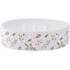 Sale Gifi Porte-savon céramique motif floral blanc et rose 13x8,5xH3cm