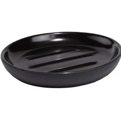 Discount Gifi Porte-savon rond céramique noir Ø10xH2cm