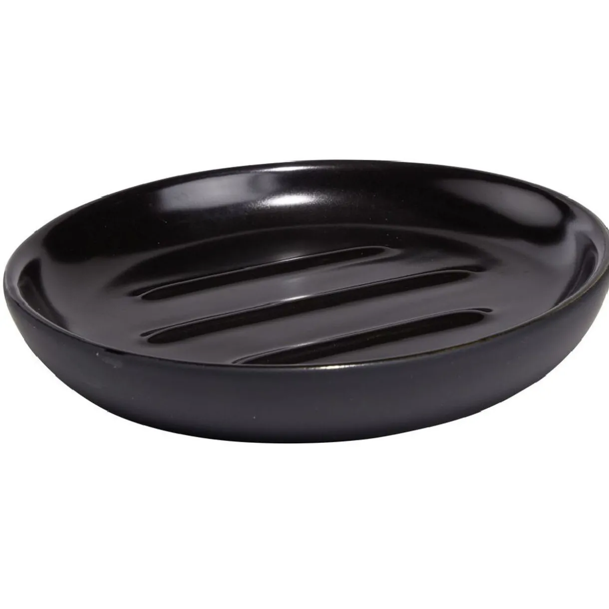 Discount Gifi Porte-savon rond céramique noir Ø10xH2cm