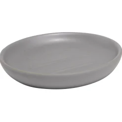 New Gifi Porte-savon rond céramique gris Ø10xH2cm