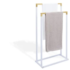 Clearance Gifi Porte-serviettes 2 niveaux blanc et naturel
