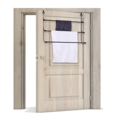 Clearance Gifi Porte-serviettes à suspendre en fer noir 48,5x12xH54cm