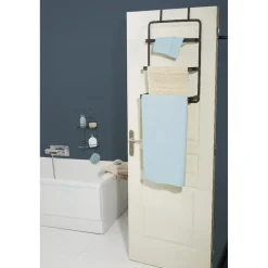 New Gifi Porte-serviettes de porte acier noir