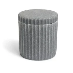 Outlet Gifi Pot à coton Ø9x10cm plastique effet ciment gris