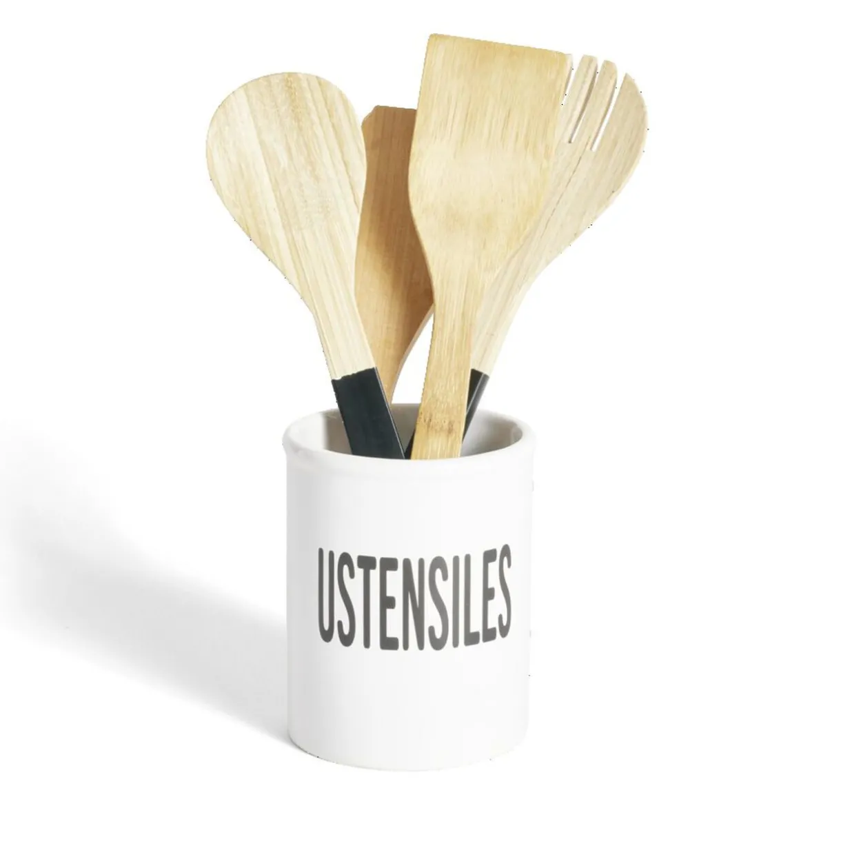 Pot à ustensiles dolomite blanc Ø10xH13,2cm^Gifi Clearance