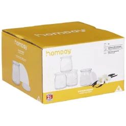 Pot de yaourt en verre blanc transparent x4^Gifi Discount