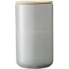 Pot en céramique gris avec couvercle en bois H16,5 cm^Gifi Sale