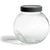 Pot en verre transparent avec couvercle plastique - 16x11,5xH.16cm^Gifi Discount