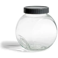 Pot en verre transparent avec couvercle plastique - 16x11,5xH.16cm^Gifi Discount