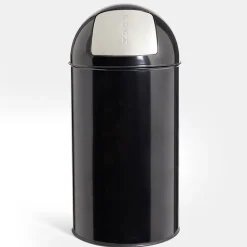 Nettoyage Et Entretien|Gifi Poubelle à bascule 50L Ø36xH74cm métal noir