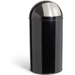 Nettoyage Et Entretien|Gifi Poubelle à bascule 50L Ø36xH74cm métal noir