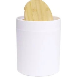 Nettoyage Et Entretien|Gifi Poubelle à coton ronde métal blanc Ø13,7xH17,3cm 2,5L