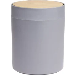 Nettoyage Et Entretien|Gifi Poubelle à coton ronde métal gris Ø13,7xH17,3cm 2,5L