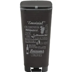 Nettoyage Et Entretien|Gifi Poubelle à pédale 45 L grise avec inscriptions