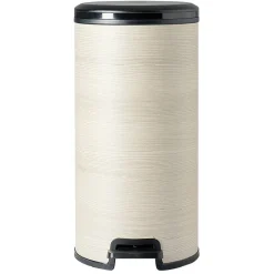 Nettoyage Et Entretien|Gifi Poubelle à pédale en plastique imitation bois et noir 30 L