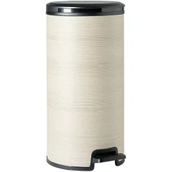 Nettoyage Et Entretien|Gifi Poubelle à pédale en plastique imitation bois et noir 30 L