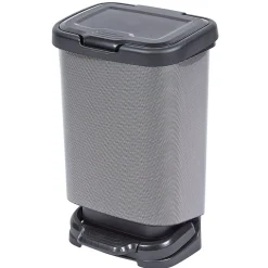 Nettoyage Et Entretien|Gifi Poubelle à pédale Jive aspect carbone noir 20 L