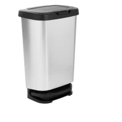 Nettoyage Et Entretien|Gifi Poubelle à pédale Jive noir et gris 40 L