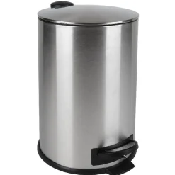 Nettoyage Et Entretien|Gifi Poubelle à pédale 20L en métal gris argenté