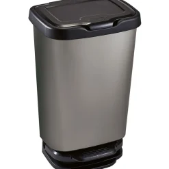 Nettoyage Et Entretien|Gifi Poubelle à pédale 40L en plastique gris