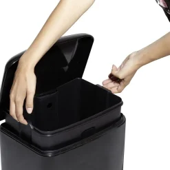 Nettoyage Et Entretien|Gifi Poubelle à pédale 30L métal noir avec bac amovible