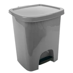 Discount Gifi Poubelle à pédale rectangulaire grise 6L