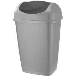 Nettoyage Et Entretien|Gifi Poubelle à rabat grise 25 L