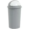 Nettoyage Et Entretien|Gifi Poubelle à rabat grise Ø39,5xH75cm 50L