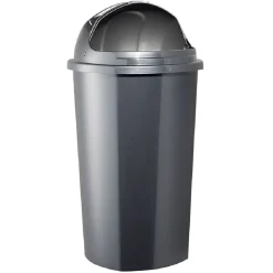 Nettoyage Et Entretien|Gifi Poubelle à rabat plastique noir gris 25L