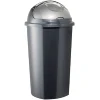 Nettoyage Et Entretien|Gifi Poubelle à rabat plastique noir gris 50L
