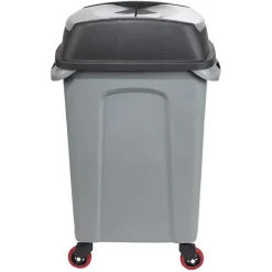 Nettoyage Et Entretien|Gifi Poubelle de garage 70L sur 4 roulettes