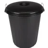 Nettoyage Et Entretien|Gifi Poubelle de jardin noir 70 L