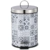 Nettoyage Et Entretien|Gifi Poubelle de salle de bain en métal décor carreau de ciment 3L