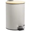 Nettoyage Et Entretien|Gifi Poubelle de salle de bain 3L gris naturel