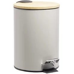 Nettoyage Et Entretien|Gifi Poubelle de salle de bain 3L gris naturel