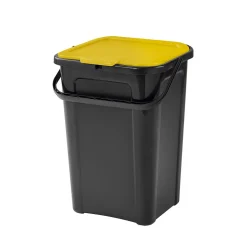 Nettoyage Et Entretien|Gifi Poubelle de tri couvercle jaune 45L