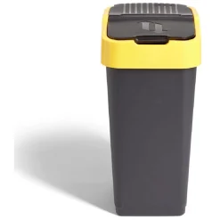 Nettoyage Et Entretien|Gifi Poubelle de tri pour plastique 35L plastique jaune et noir