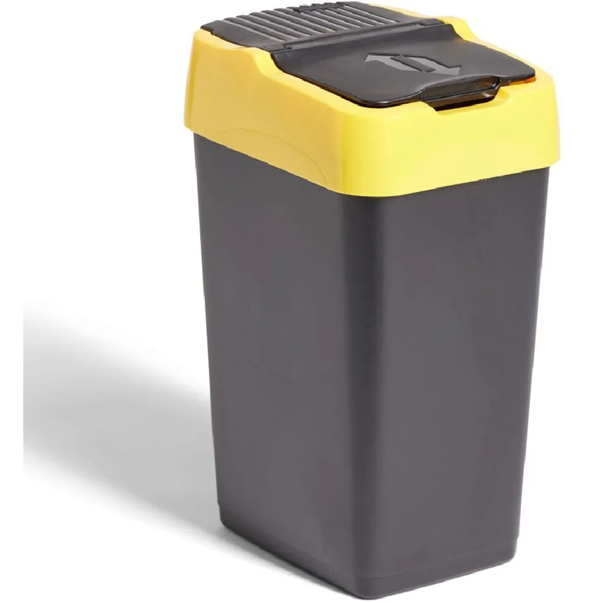 Nettoyage Et Entretien|Gifi Poubelle de tri pour plastique 18L plastique jaune et noir