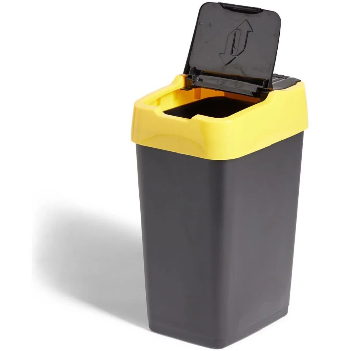 Nettoyage Et Entretien|Gifi Poubelle de tri pour plastique 18L plastique jaune et noir