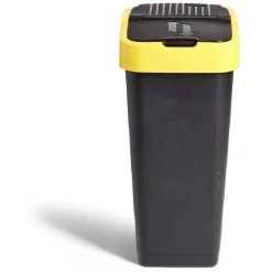 Nettoyage Et Entretien|Gifi Poubelle de tri pour plastique 60L plastique jaune et noir
