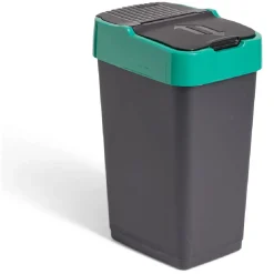Nettoyage Et Entretien|Gifi Poubelle de tri pour verre 35L plastique vert et noir