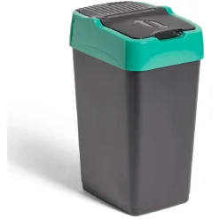 Nettoyage Et Entretien|Gifi Poubelle de tri pour verre 18L plastique vert et noir