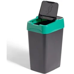 Nettoyage Et Entretien|Gifi Poubelle de tri pour verre 18L plastique vert et noir