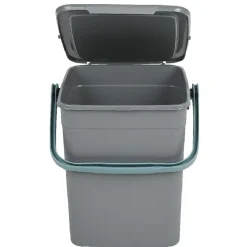 Nettoyage Et Entretien|Gifi Poubelle forme container avec anse gris vert 9 L