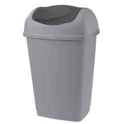 Nettoyage Et Entretien|Gifi Poubelle grise à rabat 50 L