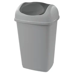 Nettoyage Et Entretien|Gifi Poubelle grise à rabat 9 L