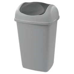 Nettoyage Et Entretien|Gifi Poubelle grise et noire à rabat 9 L