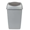 Nettoyage Et Entretien|Gifi Poubelle grise et noire à rabat 15 L