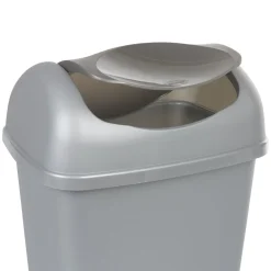 Nettoyage Et Entretien|Gifi Poubelle grise et noire à rabat 15 L